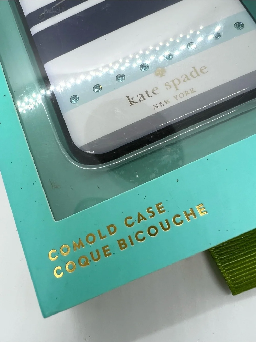 Kate Spade iPhone 8/7 Striped Jeweled Case NWT + Sunglasses Case Bundle